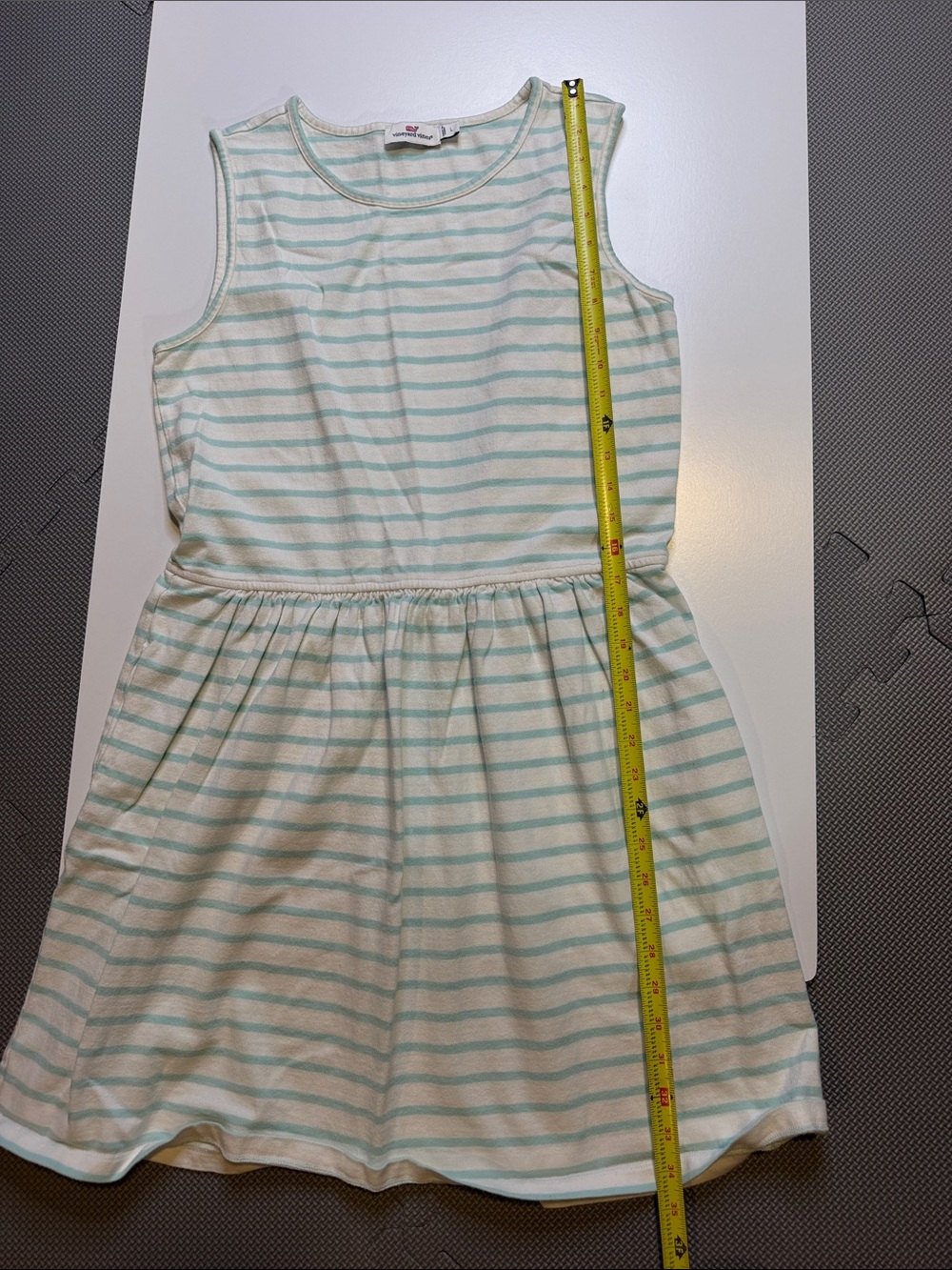 Stripe Sleeveless Dress - White & Mint